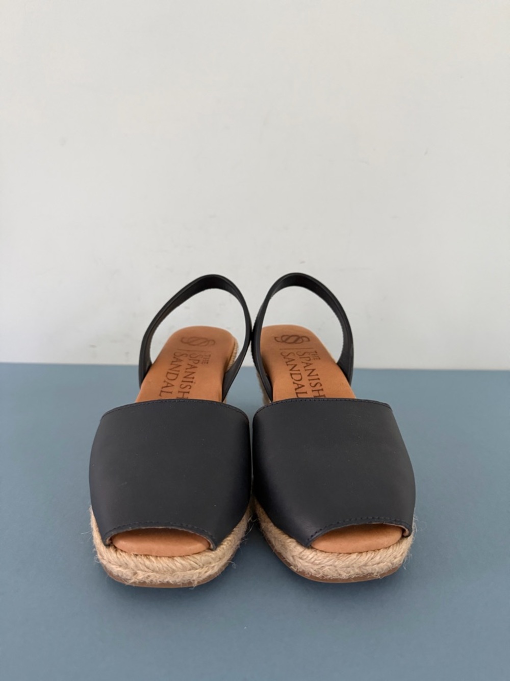 Spanish Sandal Co Navy Blue Espadrille Wedge Slingback Sandals - Picture 4 of 10